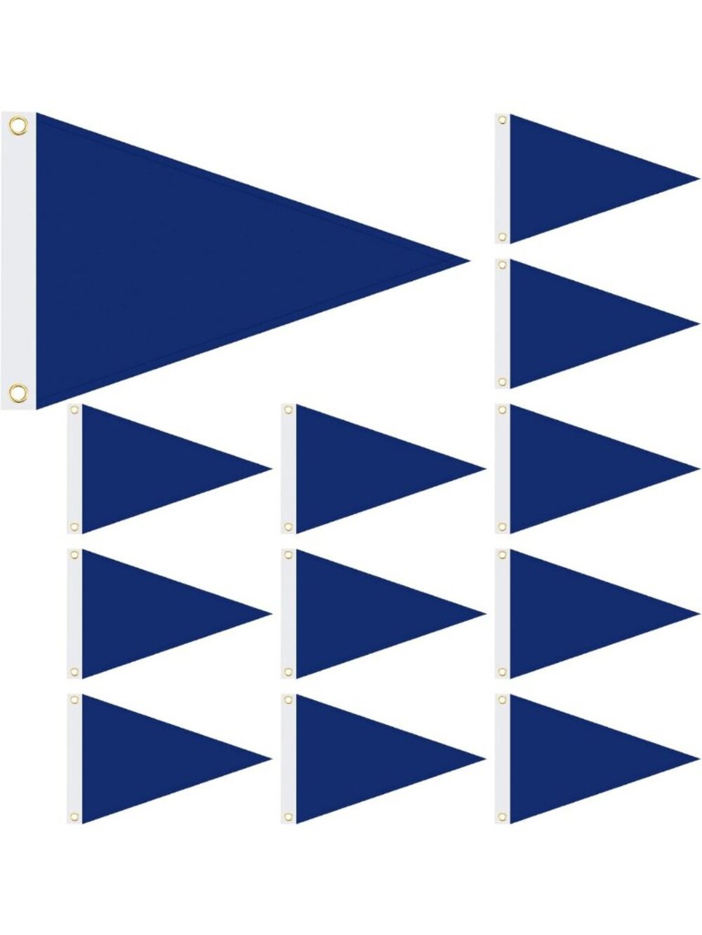 12 Pack Blank Nylon Pennant Flags - 12x18 Inch Outdoor Party Decor Banners